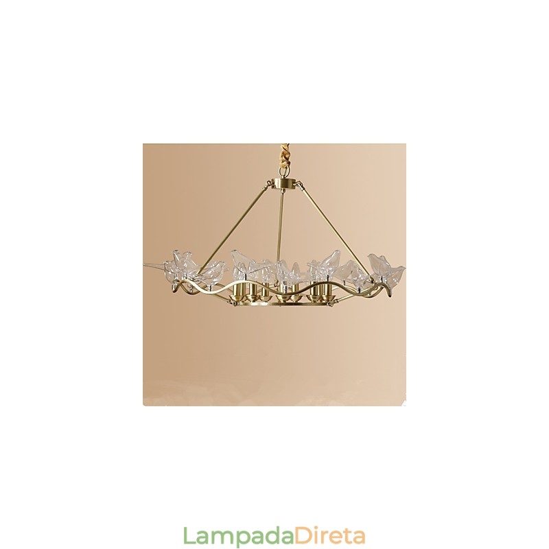 Lustre de metal moderno e contemporâneo em latão para designers