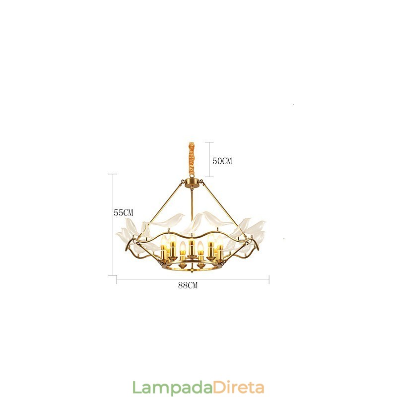 Lustre de metal moderno e contemporâneo em latão para designers