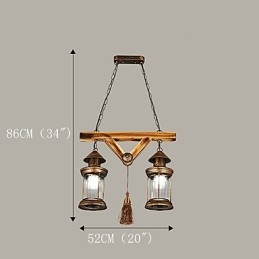 Lustre de metal rústico Lodge Globe Vintage Retro Country Painting Feature para designers de estilo Mini