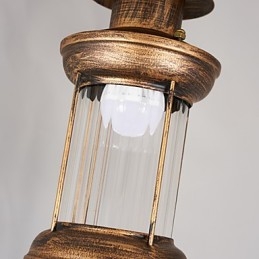 Lustre de metal rústico Lodge Globe Vintage Retro Country Painting Feature para designers de estilo Mini