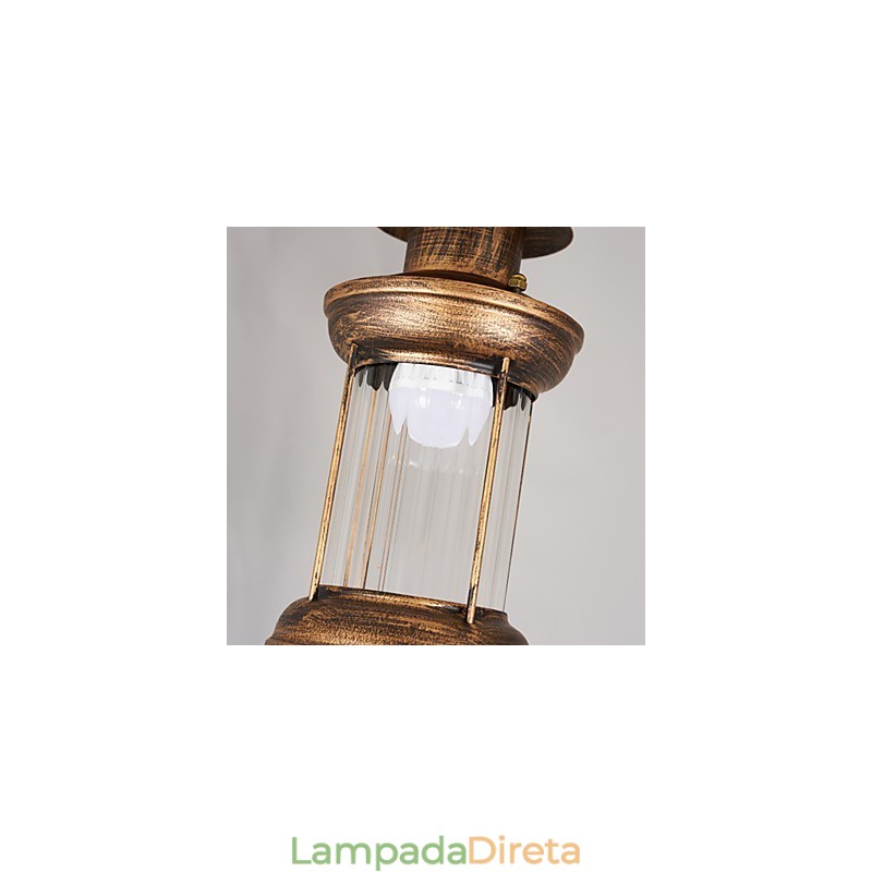 Lustre de metal rústico Lodge Globe Vintage Retro Country Painting Feature para designers de estilo Mini
