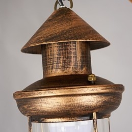 Lustre de metal rústico Lodge Globe Vintage Retro Country Painting Feature para designers de estilo Mini