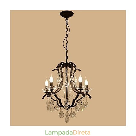 Lustre de cristal com 5 luzes, moderno, contemporâneo, tradicional, clássico, rústico, chalé, vintage, retrô, lanterna, tambor, pintura country Lustre de cristal com 5 luzes, moderno, contemporâneo, tradicional, clássico, rústico, chalé, vintage, retrô, lanterna, tambor, pintura country