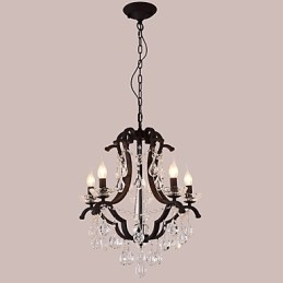 Lustre de cristal com 5 luzes, moderno, contemporâneo, tradicional, clássico, rústico, chalé, vintage, retrô, lanterna, tambor, pintura country