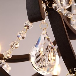 Lustre de cristal com 5 luzes, moderno, contemporâneo, tradicional, clássico, rústico, chalé, vintage, retrô, lanterna, tambor, pintura country