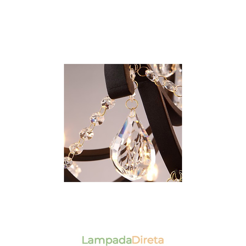 Lustre de cristal com 5 luzes, moderno, contemporâneo, tradicional, clássico, rústico, chalé, vintage, retrô, lanterna, tambor, pintura country