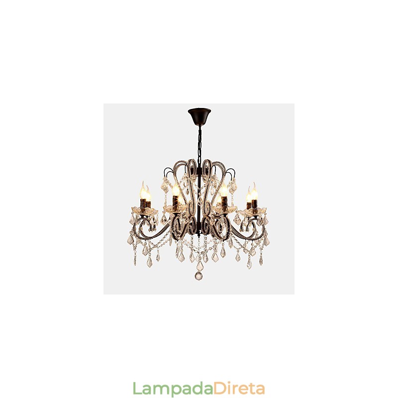 8 Luzes Lustre de Cristal Moderno Contemporâneo Tradicional Clássico Rústico Lodge Vintage Retro