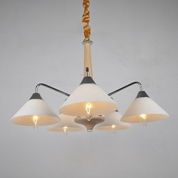 Lustre moderno contemporâneo galvanizado para lustre de bambu e madeira