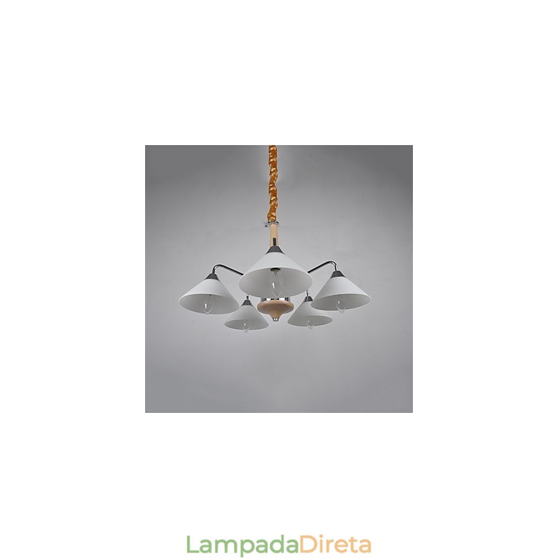Lustre moderno contemporâneo galvanizado para lustre de bambu e madeira