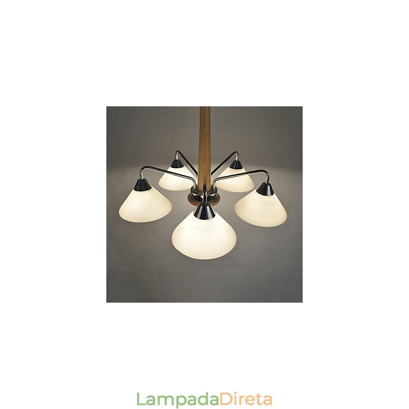 Lustre moderno contemporâneo galvanizado para lustre de bambu e madeira