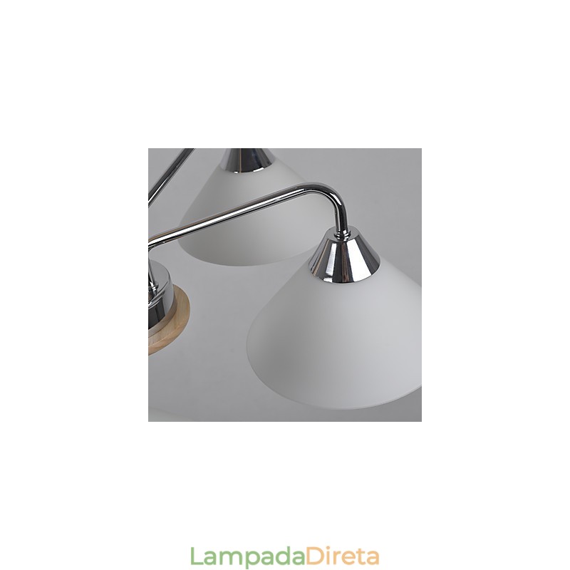 Lustre moderno contemporâneo galvanizado para lustre de bambu e madeira