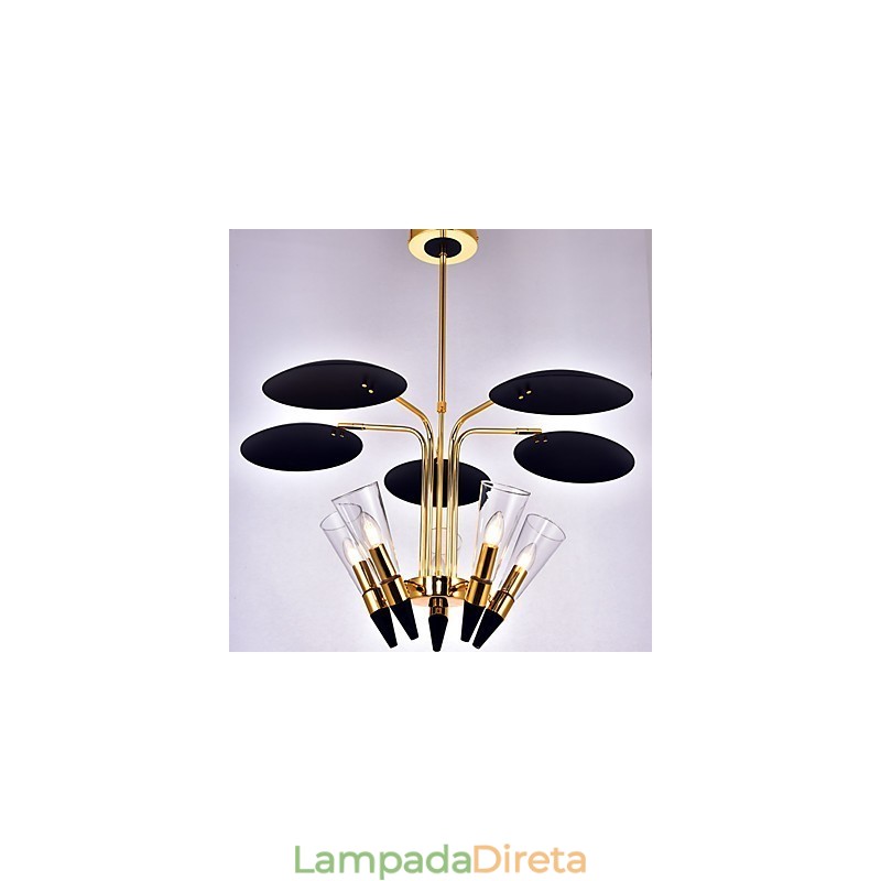 Lustre de arte personalizado com direção ajustável Lustre de lâmpada