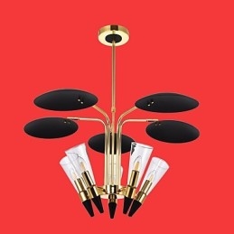 Lustre de arte personalizado com direção ajustável Lustre de lâmpada