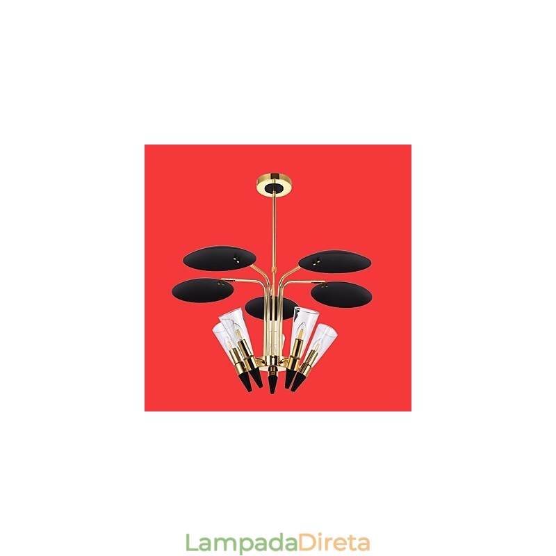 Lustre de arte personalizado com direção ajustável Lustre de lâmpada