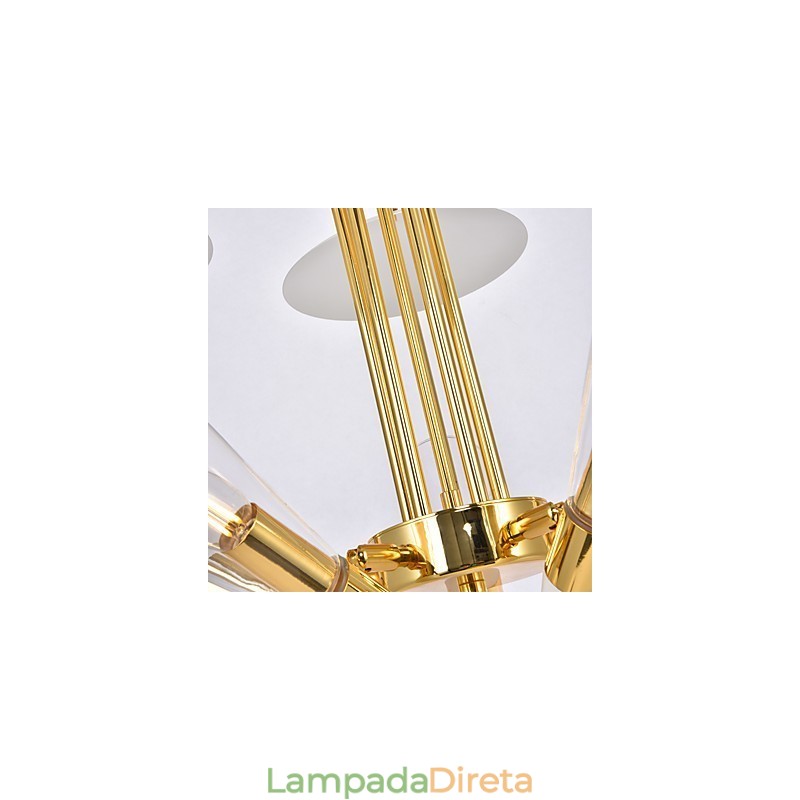 Lustre de arte personalizado com direção ajustável Lustre de lâmpada