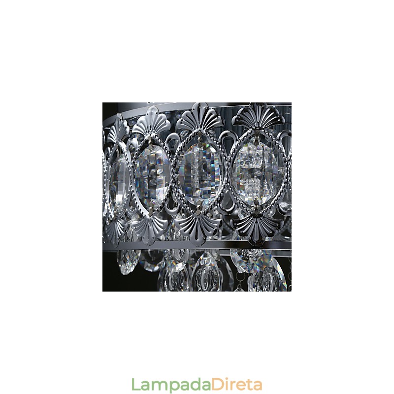 Elegante lustre de cristal transparente moderno com 4 luzes