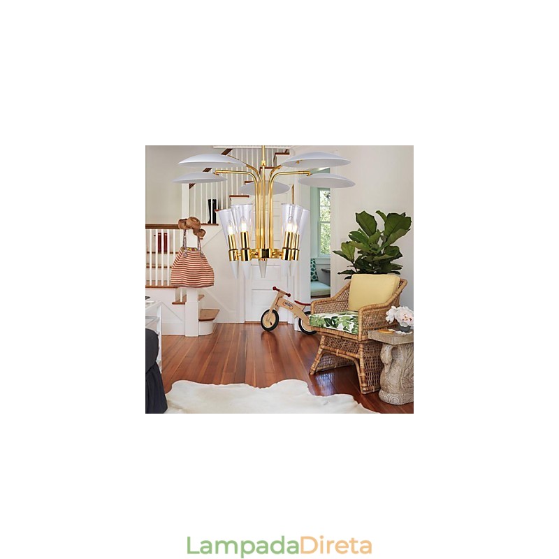 Lustre de arte personalizado com direção ajustável Lustre de lâmpada