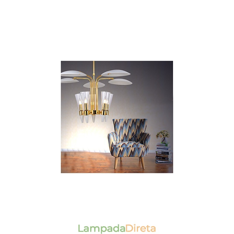 Lustre de arte personalizado com direção ajustável Lustre de lâmpada