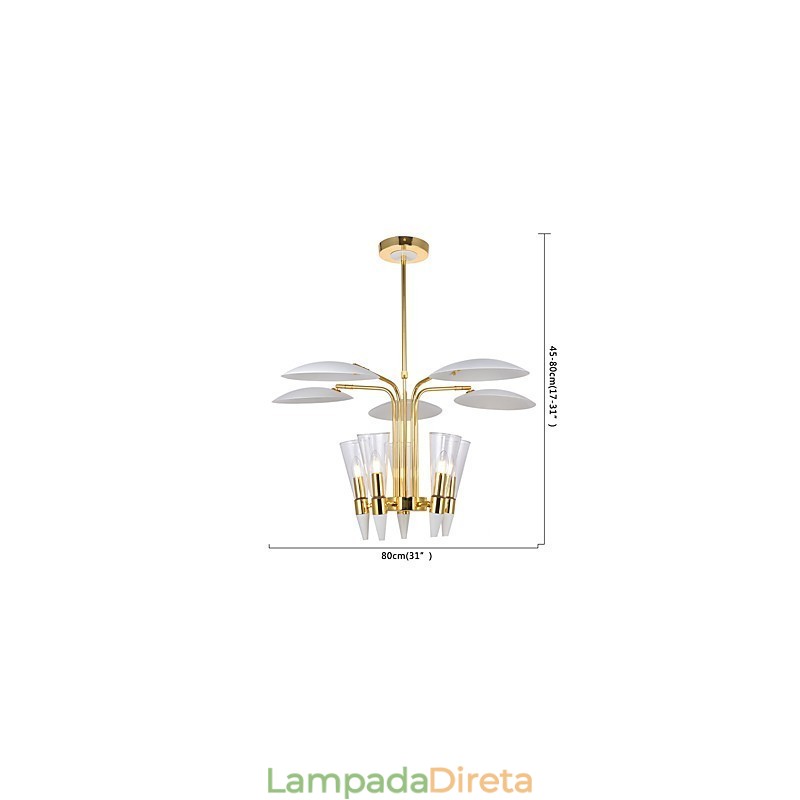 Lustre de arte personalizado com direção ajustável Lustre de lâmpada