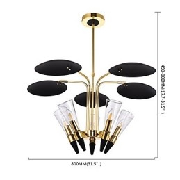 Lustre de arte personalizado com direção ajustável Lustre de lâmpada
