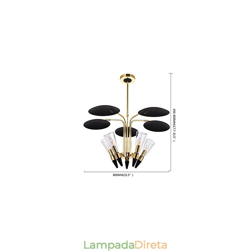 Lustre de arte personalizado com direção ajustável Lustre de lâmpada