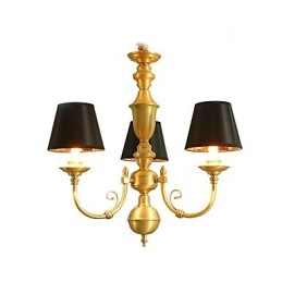 Lustre Tradicional Clássico Country Latão Recurso para Mini Estilo Metal 3 Lâmpadas