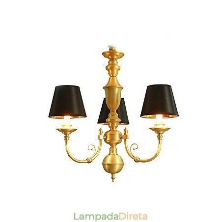 Lustre Tradicional Clássico Country Latão Recurso para Mini Estilo Metal 3 Lâmpadas Lustre Tradicional Clássico Country Latão Recurso para Mini Estilo Metal 3 Lâmpadas