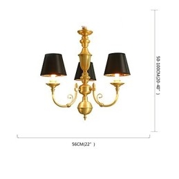 Lustre Tradicional Clássico Country Latão Recurso para Mini Estilo Metal 3 Lâmpadas