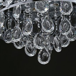 Elegante lustre de cristal transparente moderno com 4 luzes