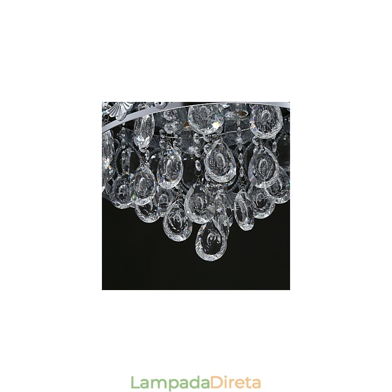 Elegante lustre de cristal transparente moderno com 4 luzes