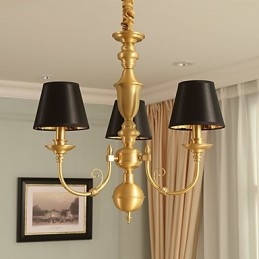 Lustre Tradicional Clássico Country Latão Recurso para Mini Estilo Metal 3 Lâmpadas