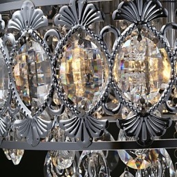 Elegante lustre de cristal transparente moderno com 4 luzes