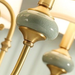 Lustre Tradicional Clássico Country Latão Recurso para Mini Estilo Metal 6 Lâmpadas