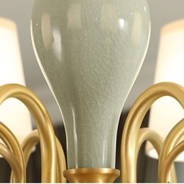 Lustre Tradicional Clássico Country Latão Recurso para Mini Estilo Metal 6 Lâmpadas