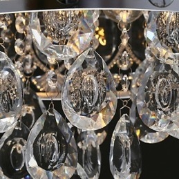 Elegante lustre de cristal transparente moderno com 4 luzes