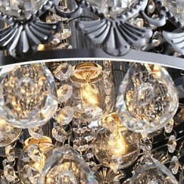 Elegante lustre de cristal transparente moderno com 4 luzes