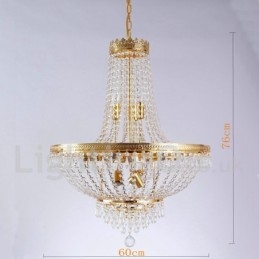 Recurso tradicional clássico galvanizado para lustre de metal estilo mini cristal com 9 lâmpadas