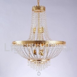 Recurso tradicional clássico galvanizado para lustre de metal estilo mini cristal com 9 lâmpadas