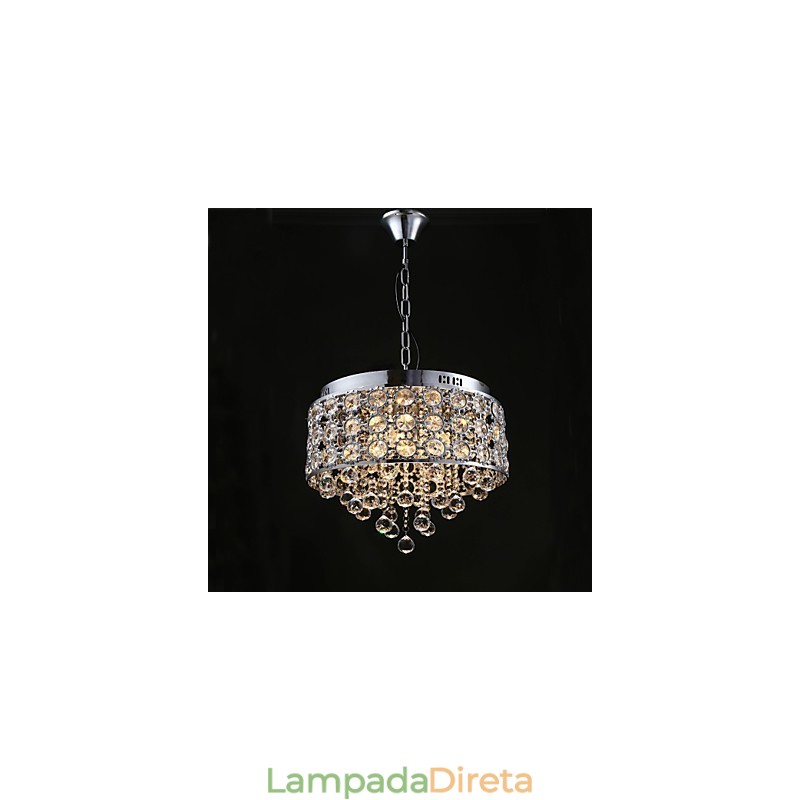 Lustre de cristal transparente K9 com 4 luzes Sunflower