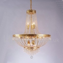 Recurso tradicional clássico galvanizado para lustre de metal estilo mini cristal com 9 lâmpadas