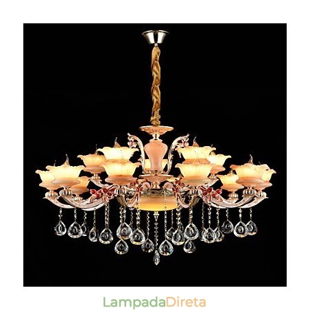 Luminária pendente de liga de zinco com recurso para cristal estilo mini metal interno lojas 15 lâmpadas Luminária pendente de liga de zinco com recurso para cristal estilo mini metal interno lojas 15 lâmpadas