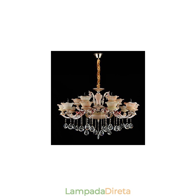 Luminária pendente de liga de zinco com recurso para cristal estilo mini metal interno lojas 15 lâmpadas