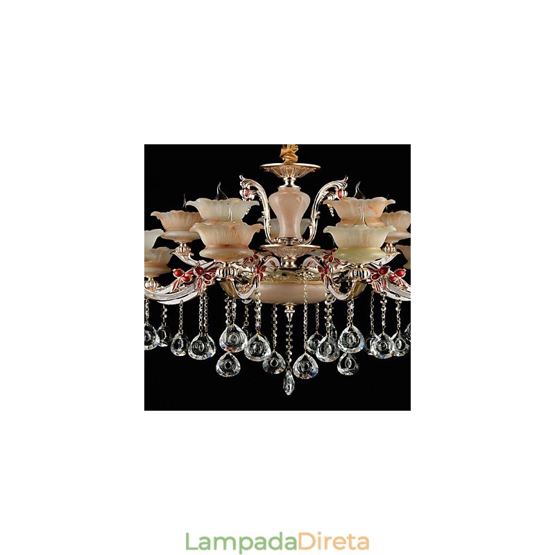 Luminária pendente de liga de zinco com recurso para cristal estilo mini metal interno lojas 15 lâmpadas