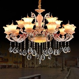 Luminária pendente de liga de zinco com recurso para cristal estilo mini metal interno lojas 15 lâmpadas