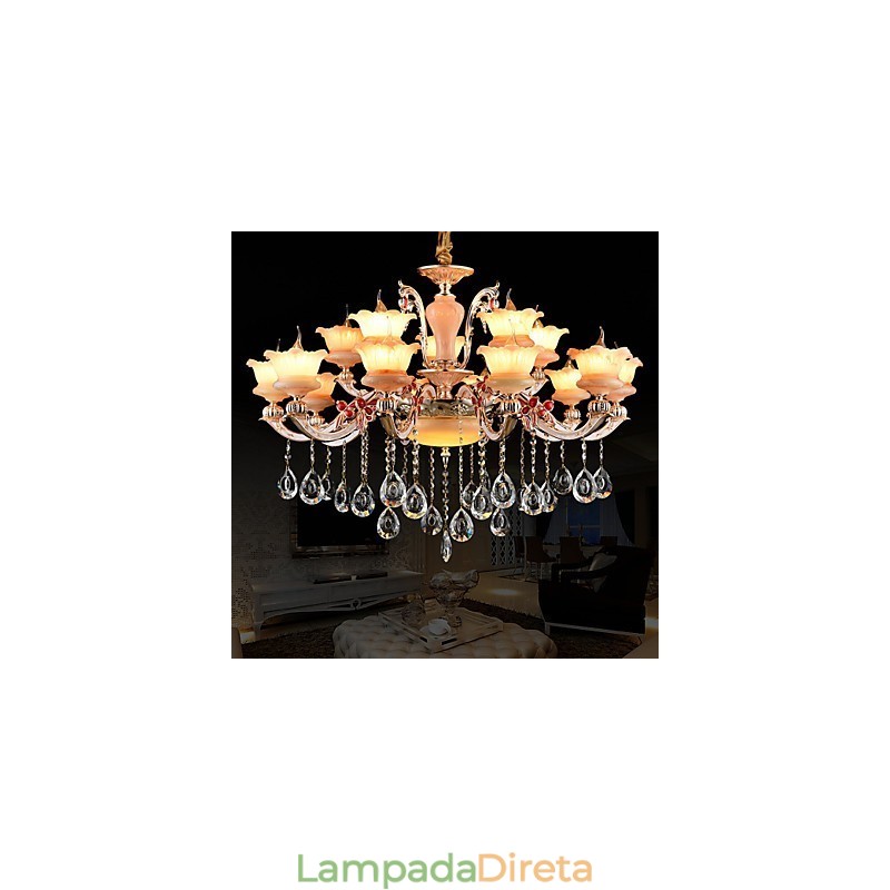 Luminária pendente de liga de zinco com recurso para cristal estilo mini metal interno lojas 15 lâmpadas
