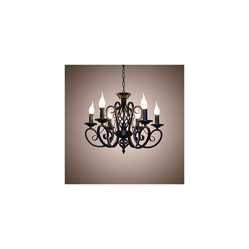 Lustre de estilo europeu, luzes de jantar, simples, originalidade, velas inovadoras, 6 luzes