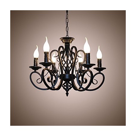 Lustre de estilo europeu, luzes de jantar, simples, originalidade, velas inovadoras, 6 luzes Lustre de estilo europeu, luzes de jantar, simples, originalidade, velas inovadoras, 6 luzes