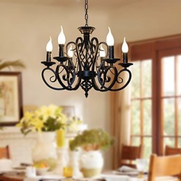 Lustre de estilo europeu, luzes de jantar, simples, originalidade, velas inovadoras, 6 luzes