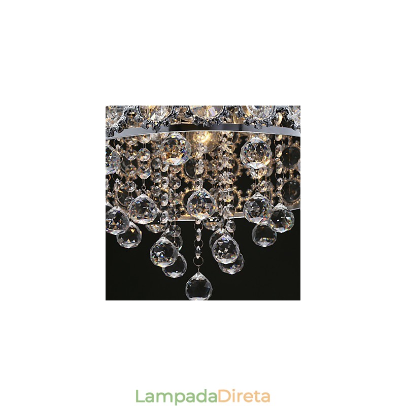 Lustre de cristal transparente K9 com 4 luzes Sunflower