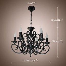 Lustre de estilo europeu, luzes de jantar, simples, originalidade, velas inovadoras, 6 luzes